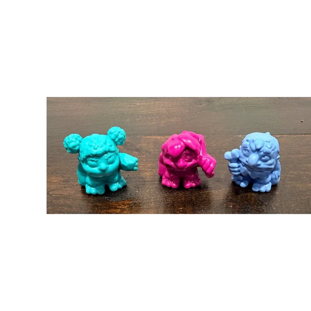Snack-O-Saurus Figures Lot of 3 Teal Magenta Blue 90s‎ Retro Toys